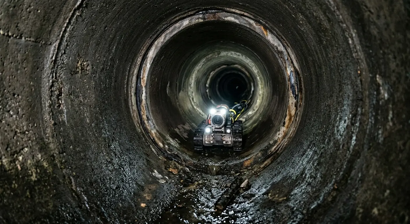 Robotic sewer camera inspecting pipe interior for Sewer Line Repair in Hillsborough